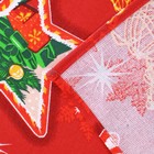 Полотенце рогожка Новогодние звёзды, 40х75 см, красный, хлопок 100%, 160г/м2 - Фото 2