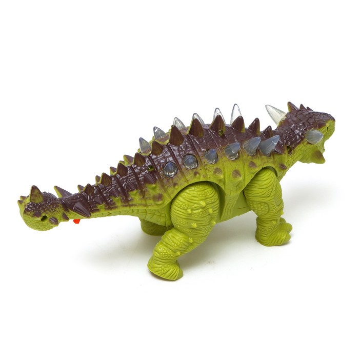 Динозавр «Анкилозавр» работает от батареек, световые и звуковые эффекты, цвет зелёный - фото 1906079946