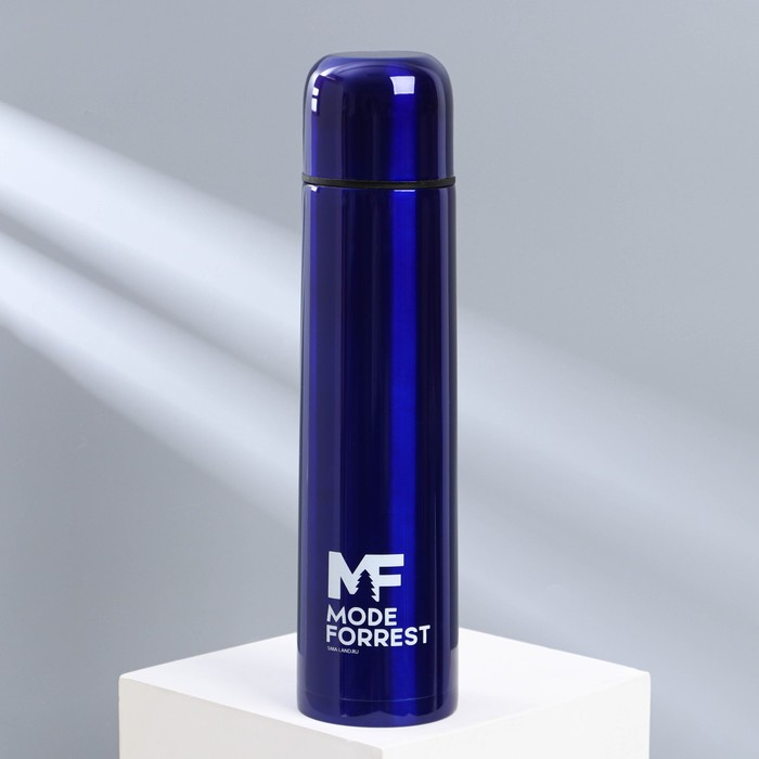 Термос металлический, синий, 1 л, время сохранения тепла 16-18 ч - Фото 1