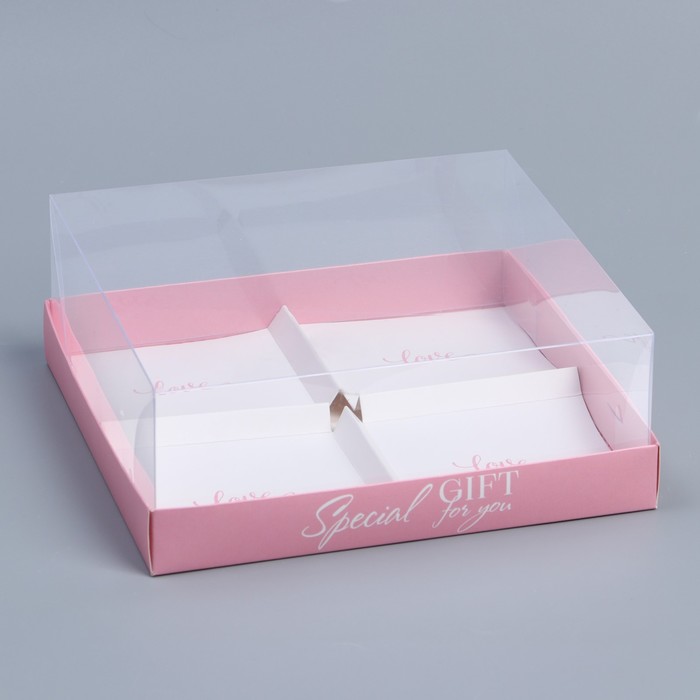 Коробка кондитерская для муссовых пирожных «Love», 17.8 х 17.8 х 6.5 см - Фото 1