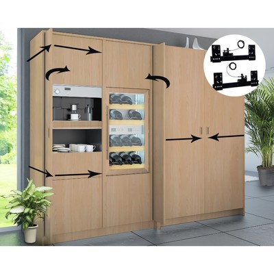 Комплект направляющих для поворотных дверей ТУНДРА L=400 мм, H=35 мм