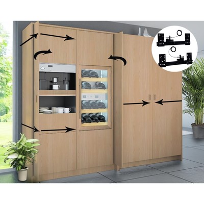 Комплект направляющих для поворотных дверей ТУНДРА L=500 мм, H=35 мм