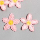 Декор для творчества текстиль вышивка "Розовый цветок" 5,2х5,2 см - Фото 1