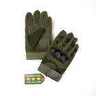 Перчатки тактические "Storm tactic", ХL доп защита пальцев , зеленые - Фото 1