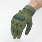 Перчатки тактические "Storm tactic", ХL доп защита пальцев , зеленые - Фото 3