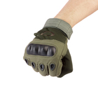 Перчатки тактические "Storm tactic", ХL доп защита пальцев , зеленые - Фото 4