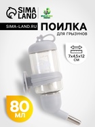 Поилка для грызунов «Пижон», 80 мл, серая - Фото 1