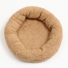 Лежанка для собак и кошек «Уют», мягкий мех, 45×35×11 см, коричневая - Фото 2