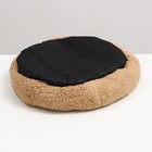 Лежанка для собак и кошек «Уют», мягкий мех, 50×42×11 см, коричневая - Фото 3