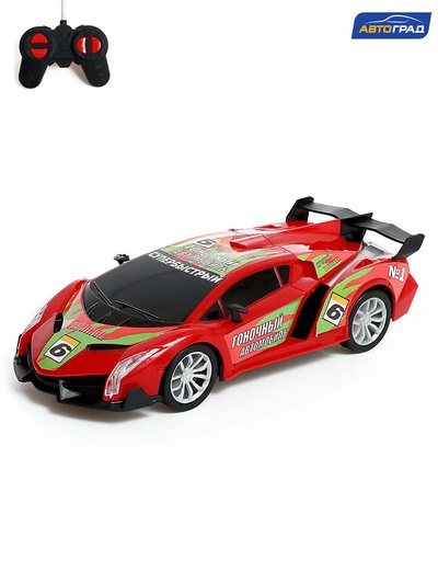 Машинка на пульте управления «Суперкар», радиоуправление, на батарейках, цвет красный
