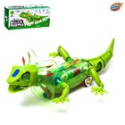 Ящерица «Шестерёнки», свет, работает от батареек, цвет зелёный - Фото 1
