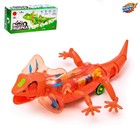 Ящерица «Шестерёнки», свет, работает от батареек, цвет красный - Фото 1