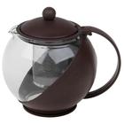 Чайник стеклянный заварочный «Забота», 1,25 л, с металлическим ситом, цвет МИКС - фото 4543001