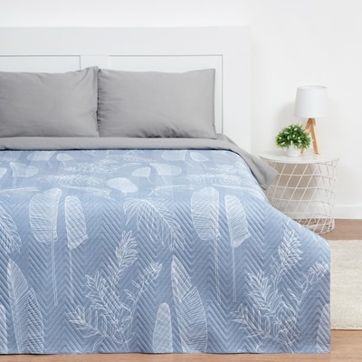 Покрывало евро макси «Экономь и Я. Перья» 240×210±5 см, 190 г/м²