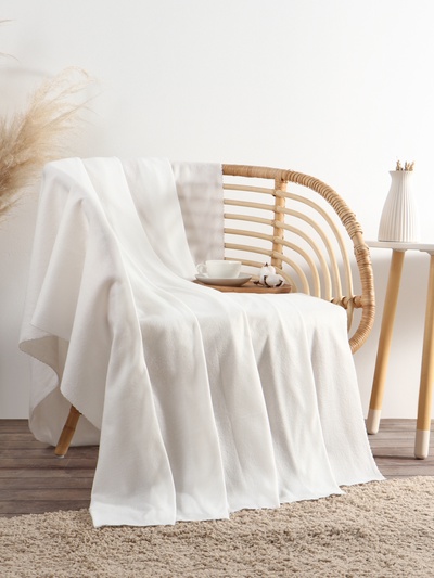 Плед Экономь и Я Белый 75*100 см, пл.160 г/м2, 100% п/э