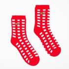 Носки детские махровые, цвет красный/белый, размер 16 - Фото 2
