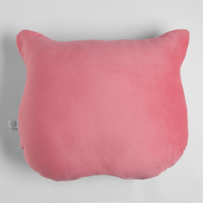 Подушка "Этель" Кошка розовая 48х38см, велюр, 100% п/э - фото 1908989758