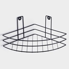 Полка угловая, 1 ярус, 20×20×10,5 см, цвет чёрный - Фото 1