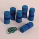 Бигуди с липучкой, с резинками, d = 3 см, 7 см, 6 шт, цвет синий - фото 9976207