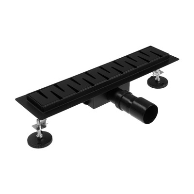 Трап TIM BAD-464002BK, 70×400 мм, гидро+сухая защита от запаха, черный матовый