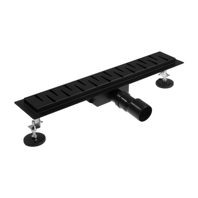 Трап TIM BAD-465002BK, 70×500 мм, гидро+сухая защита от запаха, черный матовый