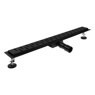 Трап TIM BAD-468002BK, 70×800 мм, гидро+сухая защита от запаха, черный матовый