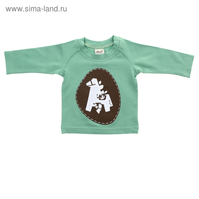 Детская футболка "Лошадка" с длинными рукавами, рост 68 см, цвет светло-зеленый - Фото 1