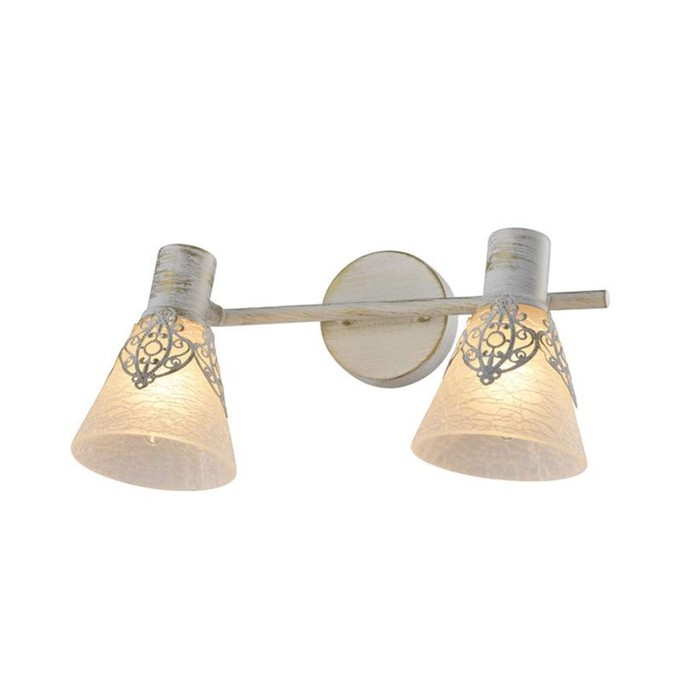 Спот настенный Gerhort G81051/2WT FR, 2×40 Вт, E14, 18×21×35 см, цвет белый - Фото 1