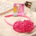 Ободок для волос "Алёнка" пышные цветы, 0,8 см, розовый - Фото 2
