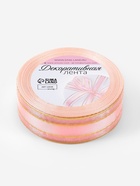 Лента декоративная, капроновая/атласная, с люрексом, 25 мм, 18±1 м, розовая - Фото 4