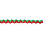 Тесьма «Змейка», ширина 0,8 см, по 50 м, цвет красно-зелёный - фото 320873816