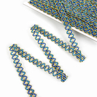 Тесьма «Змейка», сине-голубая с золотом, 1.5 см, 25 м - Фото 2