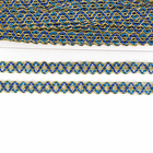 Тесьма «Змейка», сине-голубая с золотом, 1.5 см, 25 м - Фото 3