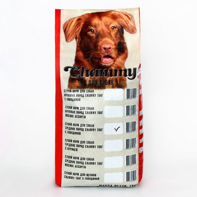 Сухой корм Chammy для собак средних пород, с говядиной, 18 кг