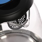 УЦЕНКА Чайник электрический LuazON LSK-1802, стекло, 1.8 л, 1500 Вт, подсветка, чёрно-синий - Фото 3