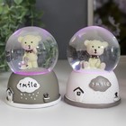 Снежный шар стеклянный «Мишка с косынкой на шее», световой, d=6.5 см 9×7×7 см, МИКС - фото 30901931