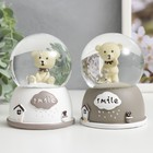 Снежный шар стеклянный «Мишка с косынкой на шее», световой, d=6.5 см 9×7×7 см, МИКС - фото 30901932