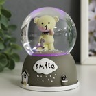 Снежный шар стеклянный «Мишка с косынкой на шее», световой, d=6.5 см 9×7×7 см, МИКС - фото 30901938