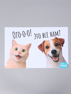 Коврик под миску "Пижон", 43 х 28 см, "Ого! Это всё нам?"