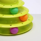 Игровой комплекс «Пижон» для кошек с 3 шариками, 24.5×24.5×13 см, зелёный - Фото 3