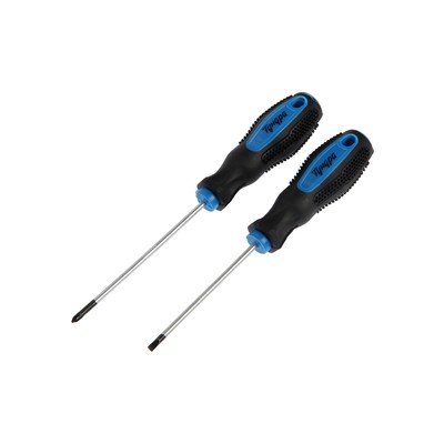 Набор отверток ТУНДРА, сатин, магнит, 2К рукоятки, PH0 и SL3×75 мм, 2 шт.