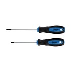 Набор отверток ТУНДРА, сатин, магнит, 2К рукоятки, PH0 и SL3×75 мм, 2 шт. - Фото 2