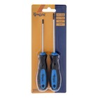 Набор отверток ТУНДРА, сатин, магнит, 2К рукоятки, PH0 и SL3×75 мм, 2 шт. - Фото 3