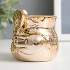 Подсвечник керамика на 1 свечу "Совёнок с ромашкой" золото 7х7х6,5 см - Фото 4