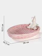 Блюдо сервировочное Доляна «Зайка», 26×19.5×10.5 см, доломит, розовый - Фото 2