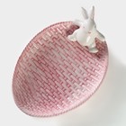 Блюдо сервировочное Доляна «Зайка», 26×19,5×10,5 см, цвет розовый - Фото 3