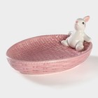 Блюдо сервировочное Доляна «Зайка», 26×19,5×10,5 см, цвет розовый - Фото 7