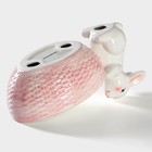 Конфетница Доляна «Зайка», 240 мл, 21.5×12.5×11.5 см, доломит, розовая - Фото 4