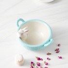 Конфетница Доляна «Зайка», 19.5×16.5×12.5 см, доломит, голубая - Фото 6