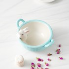 Конфетница Доляна «Зайка», 19.5×16.5×12.5 см, доломит, голубая - Фото 6